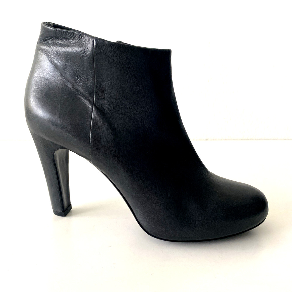 Roberto Del Carlo Boot Ankle Bootie Leather Round Gray Side Zip 37.5